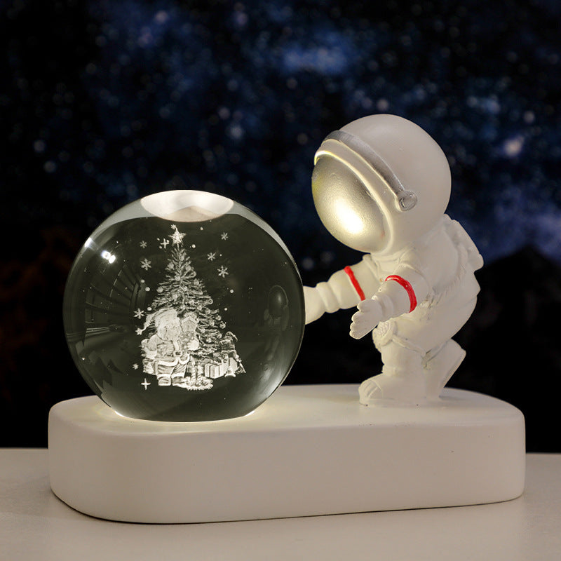 ALMOST 50% OFF!!! Glowing Planetary Galaxy Astronaut Crystal Ball Night Lights USB Power Warm Bedside Light Brithday Gift Night Lamp