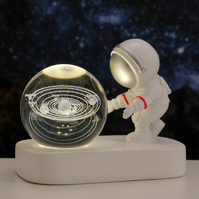 ALMOST 50% OFF!!! Glowing Planetary Galaxy Astronaut Crystal Ball Night Lights USB Power Warm Bedside Light Brithday Gift Night Lamp