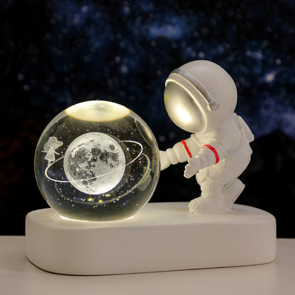 ALMOST 50% OFF!!! Glowing Planetary Galaxy Astronaut Crystal Ball Night Lights USB Power Warm Bedside Light Brithday Gift Night Lamp