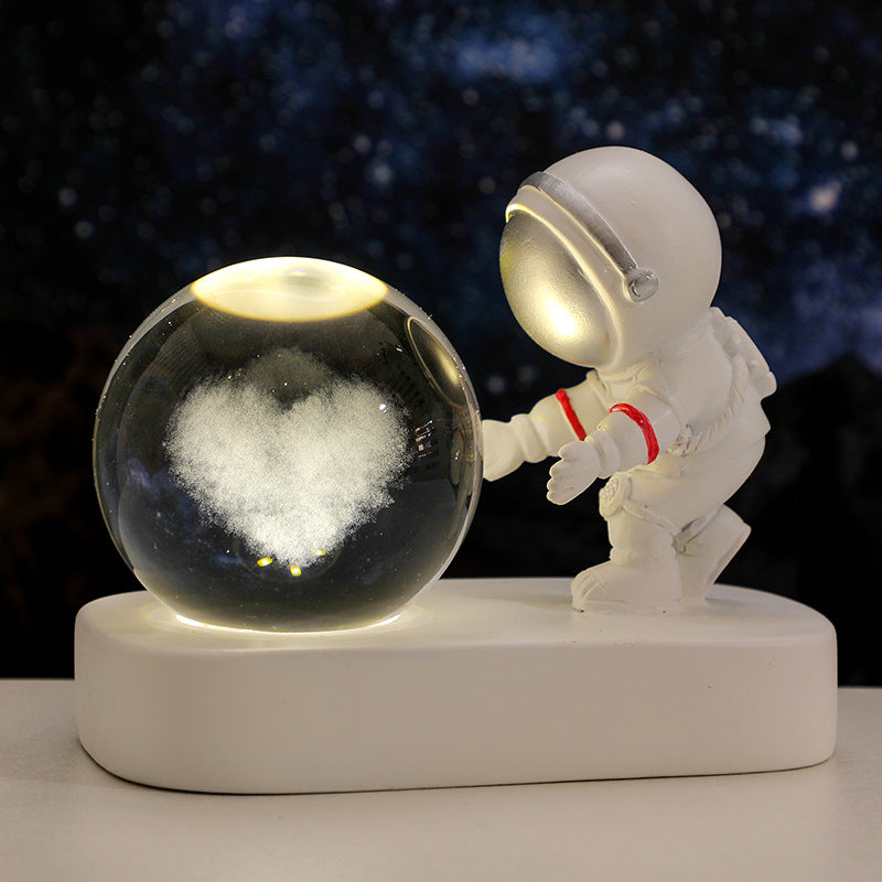 ALMOST 50% OFF!!! Glowing Planetary Galaxy Astronaut Crystal Ball Night Lights USB Power Warm Bedside Light Brithday Gift Night Lamp