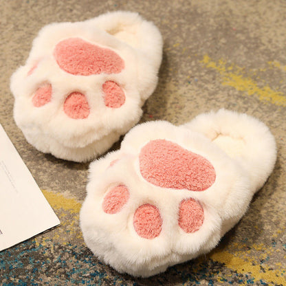 Cute Cat Claw Cotton Slippers Plush Slippers