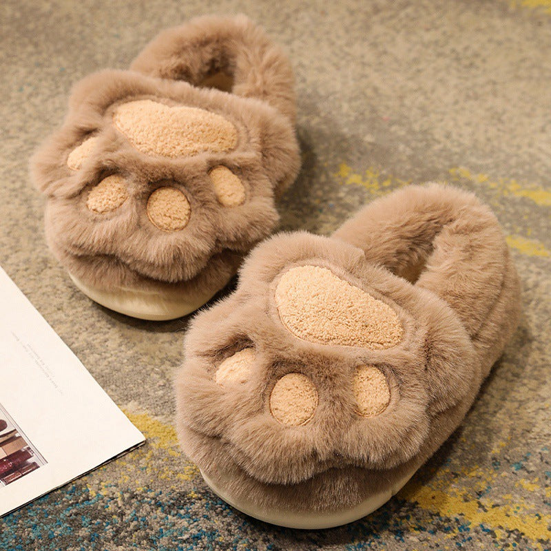 Cute Cat Claw Cotton Slippers Plush Slippers