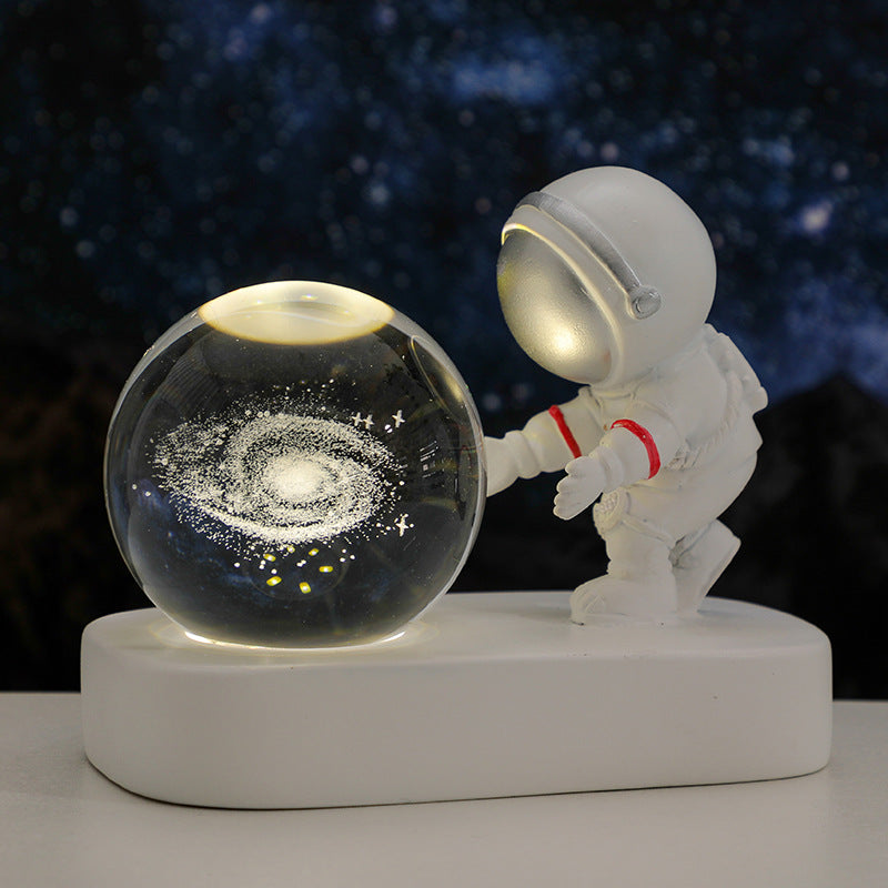 ALMOST 50% OFF!!! Glowing Planetary Galaxy Astronaut Crystal Ball Night Lights USB Power Warm Bedside Light Brithday Gift Night Lamp