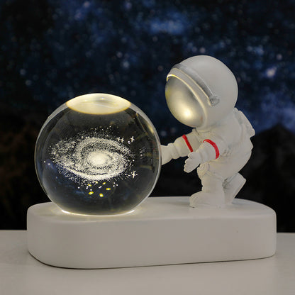 ¡¡¡CASI 50% DE DESCUENTO!!! Luces nocturnas con bola de cristal de astronauta, galaxia planetaria brillante, alimentación USB, luz cálida para mesita de noche, regalo de cumpleaños