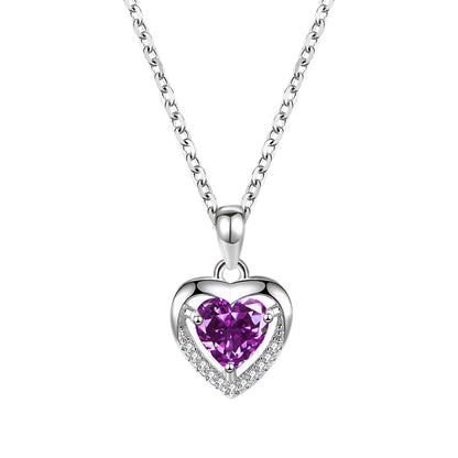 .925 Heart-shaped Rhinestones Necklace Luxury Personalized Necklace For Women Jewelry Jewelry Valentine's Day Gift