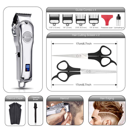 3 in 1 Waterproof Beard Trimmer Grooming Kit Cordless