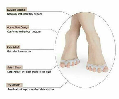 2 separadores de dedos, corrector de juanetes espaciadores de dedos