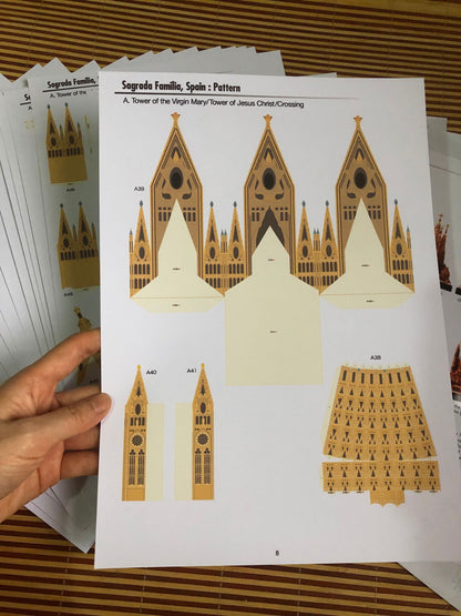 ON SALE!!! 505 OFF!!! Spain Sagrada Familia DIY 3D Paper Model Building Kit Cardboard