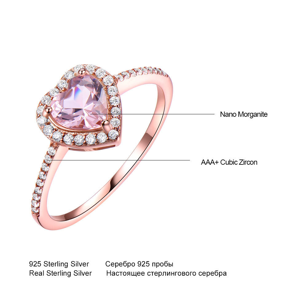 925 Sterling Silver  Morganite Ring