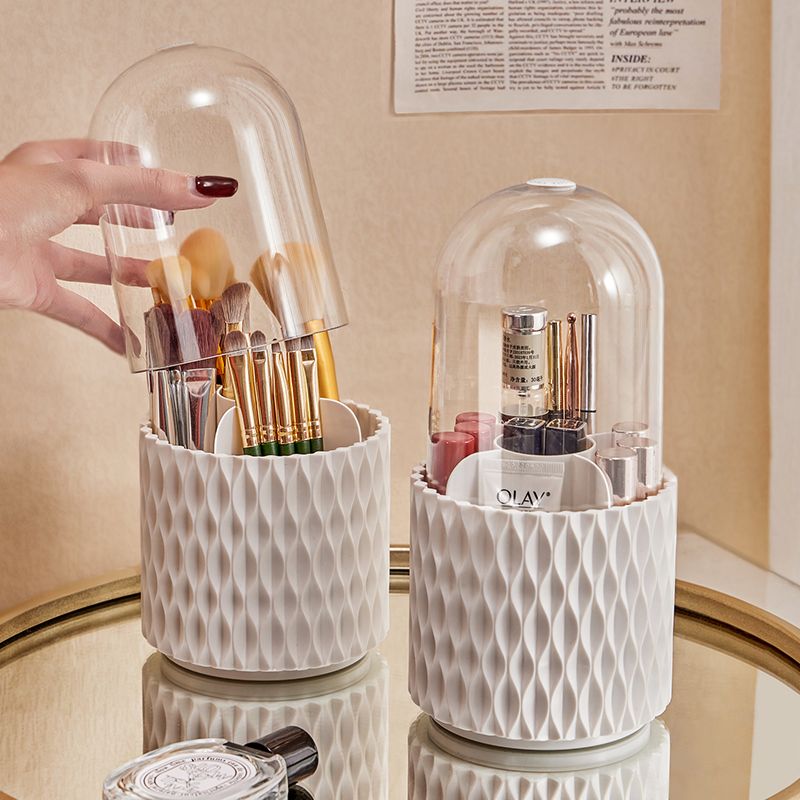 360 Rotating Large Capacity Transparent Makeup Brush Storage