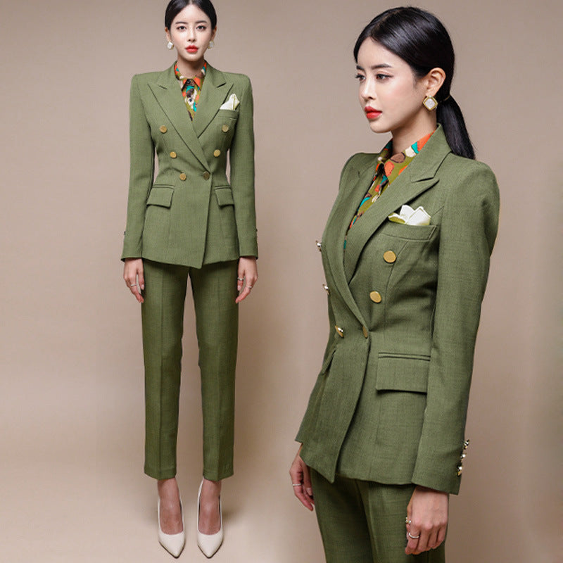 Women's Simple Straight-leg Pants Professional Suit Suit