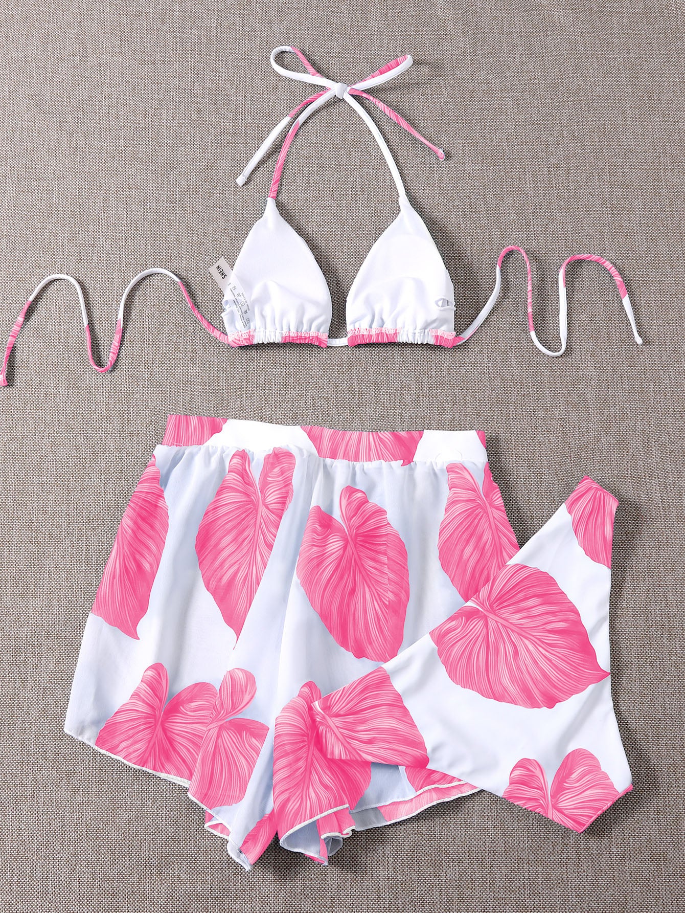 Adjustable Three-piece Bikini w/Straps