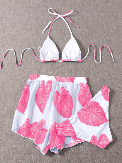 Adjustable Three-piece Bikini w/Straps