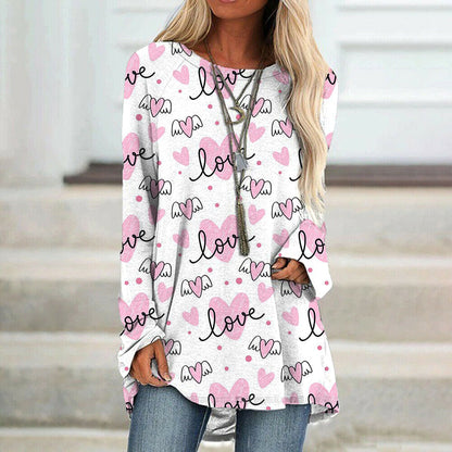 Love Print Long Sleeve Top