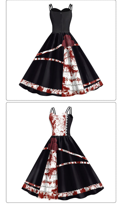 Digital Print Strap Dress