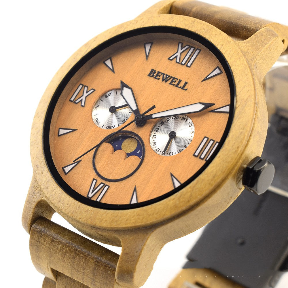 Reloj de madera de cuarzo deportivo de moda