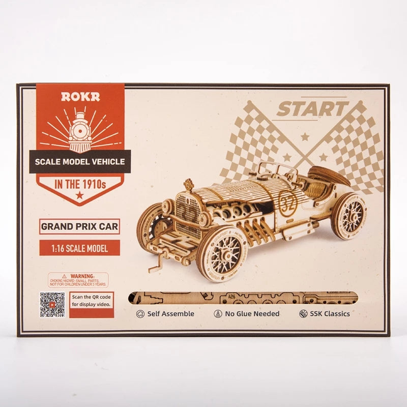 3D Wooden Puzzle Assembly Racing Car