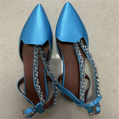 Baotou Pointed Rhinestone Sandals