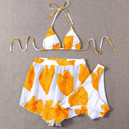 Adjustable Three-piece Bikini w/Straps