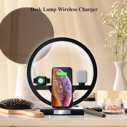 Cargador inalámbrico soporte lámpara de mesa Interruptor táctil cargador de 10W para Apple