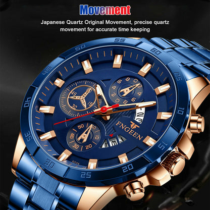 Waterproof Men Quartz Analog Watch Classic Stainless Steel