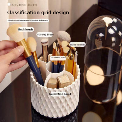 360 Rotating Large Capacity Transparent Makeup Brush Storage