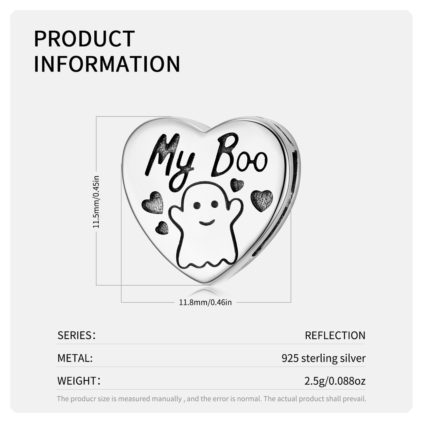 925 Sterling Silver "My Boo"