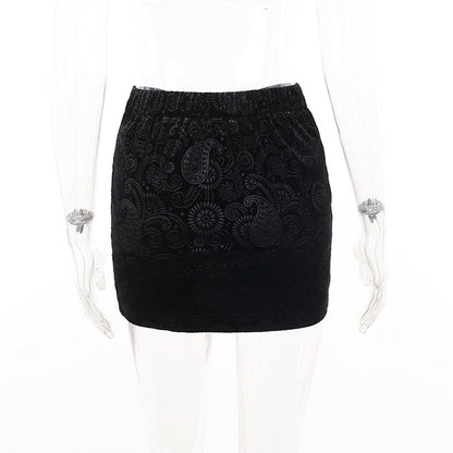 Summer Hot Girl Slim Black Split Skirt