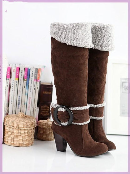 High Heeled Knee High Boots