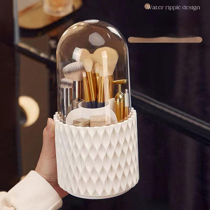 360 Rotating Large Capacity Transparent Makeup Brush Storage