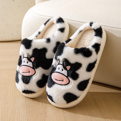 Cartoon Cow Cotton Slippers Indoor Non-slip Warm