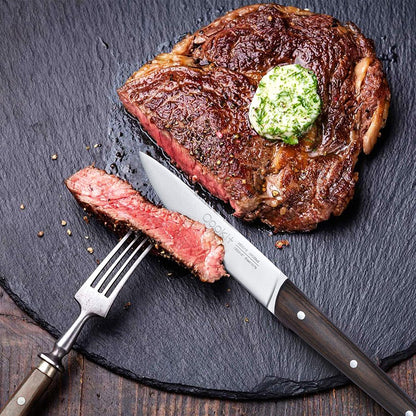 Juego de cuchillos para carne de 6 uds, utilidad dentada de acero inoxidable con mango de madera para restaurante en casa