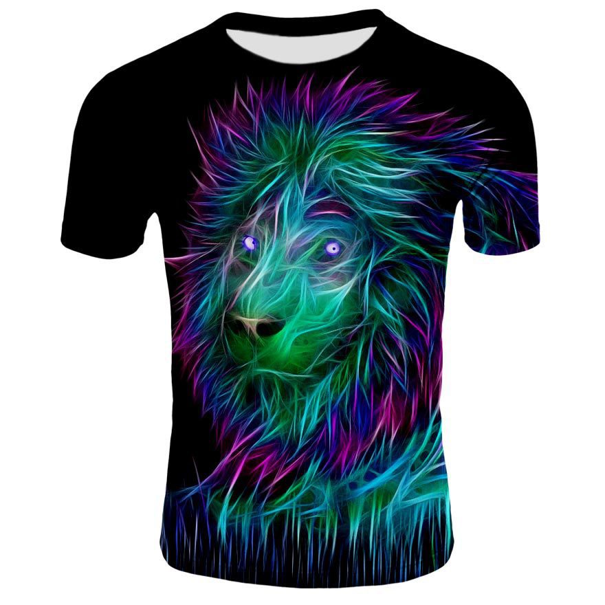 3d Men's T-shirt Animal Print Lion