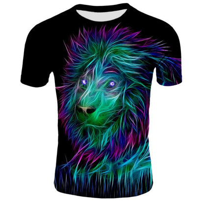 3d Men's T-shirt Animal Print Lion