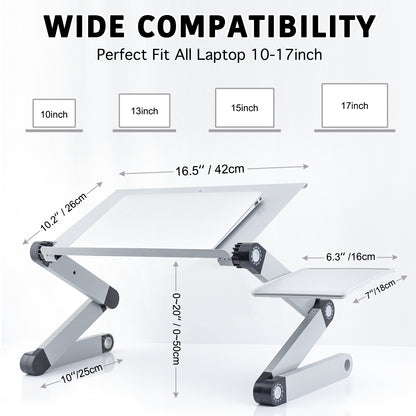 Adjustable Laptop Stand,with 2 CPU Cooling USB Fans