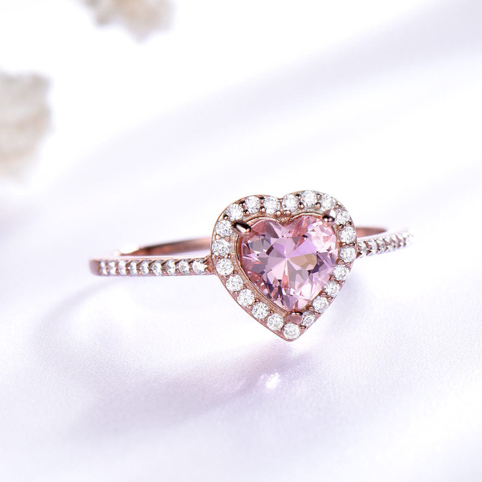 925 Sterling Silver  Morganite Ring