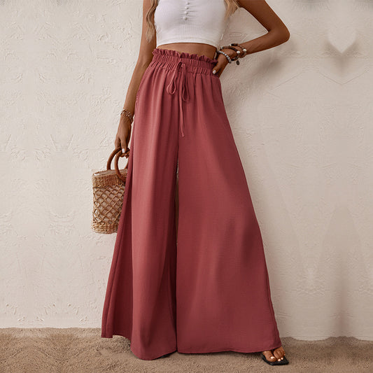 Flared Casual Elastic Wide-leg Pants