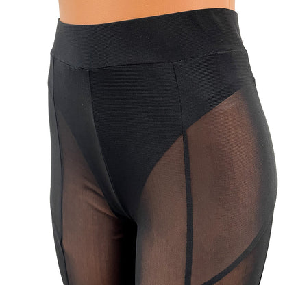 Leggings transparentes de malla ajustados de moda