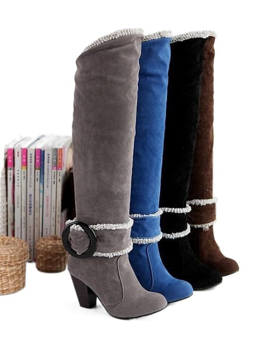 High Heeled Knee High Boots