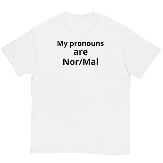 "My Pronouns Are Nor/Mal" Digital Printing Casual Round Neck T-shirt