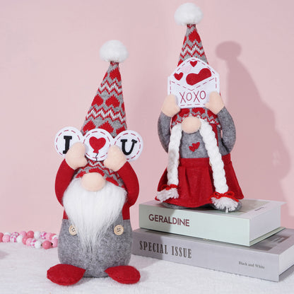 Valentine's Day Faceless Doll Raise Hand Decoration