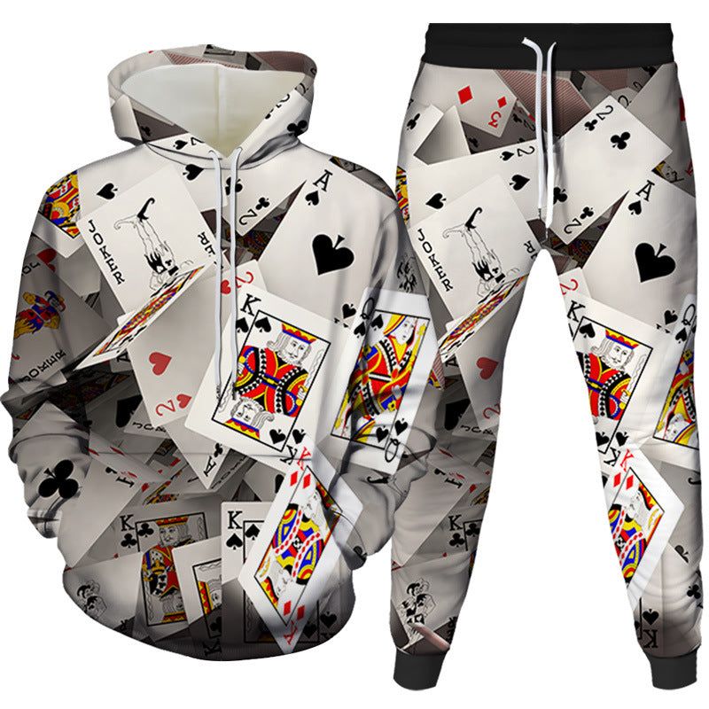 Two-piece Digital Printing Suit Hooded Sweater For Men And Women