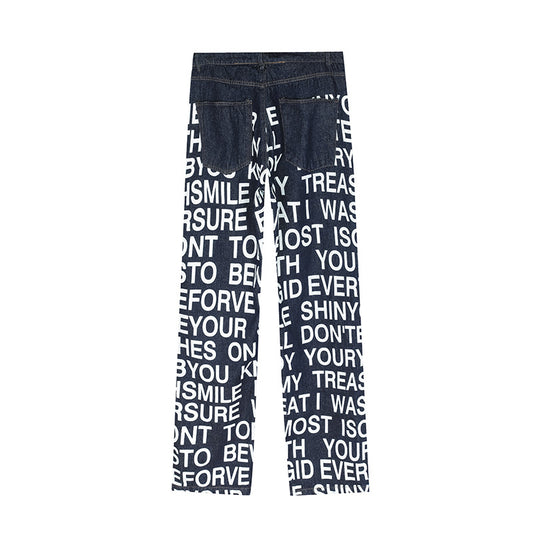 American Retro Simple Casual Jeans Street