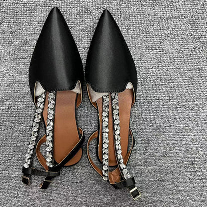 Baotou Pointed Rhinestone Sandals