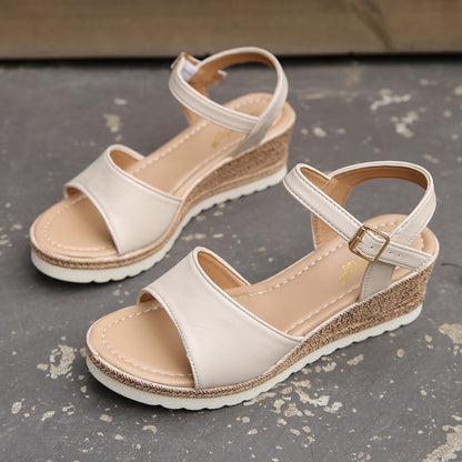 Ankle Buckle Wedge Platform Sandals