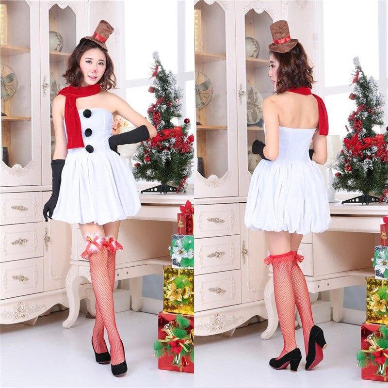 Adult Women Christmas Dress Winter Xmas Tree Deer Snowman Sexy Lolita Red Green Party Cosplay Sexy Halloween Costumes Clothes