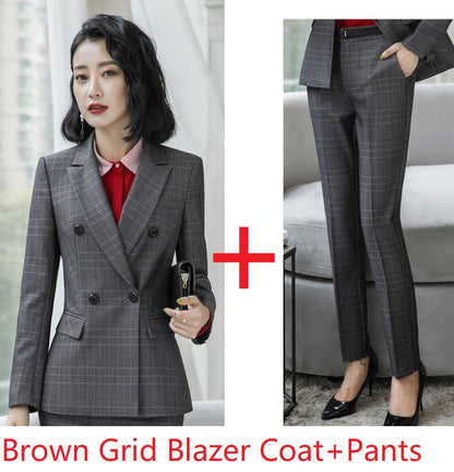 Plaid Business Formal Suit / Work Clothes