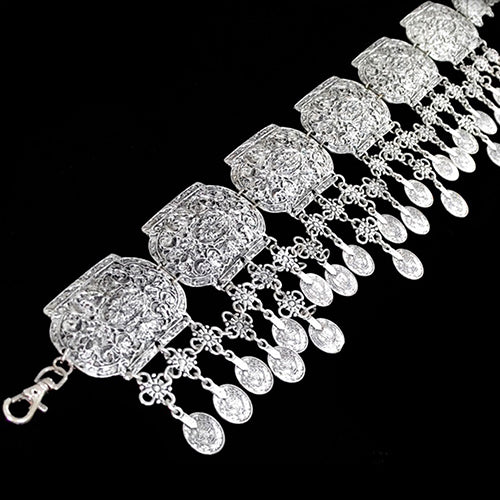 Women Vintage Turkish Gypsy Alloy Coin Belly Body Chain Waist Fashion Jewelry