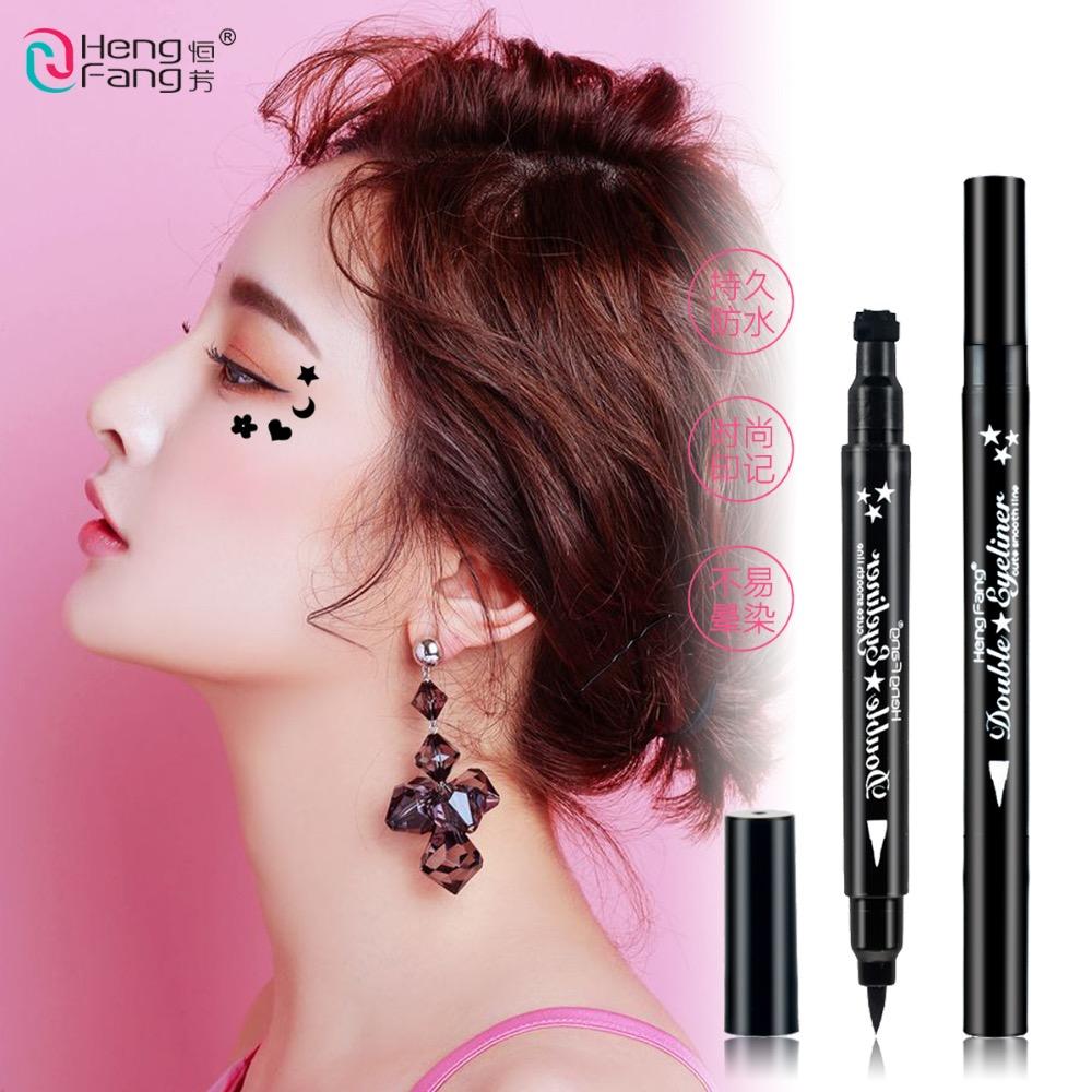 4 Styles Double-headed Eyeliner Liquid Black Eye liner Pen Star Moon Shape 2.5g Eye Makeup Brand HengFang #52244 - The Styky Shack