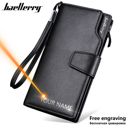 Baellerry Men Wallets Long Style High Quality Card Holder Male Purse Zipper Large Capacity Brand PU Leather Wallet For Men - The Styky Shack